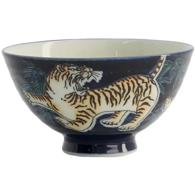 Japanese Porcelain risbolle Blue Tiger 300 ml porselen
