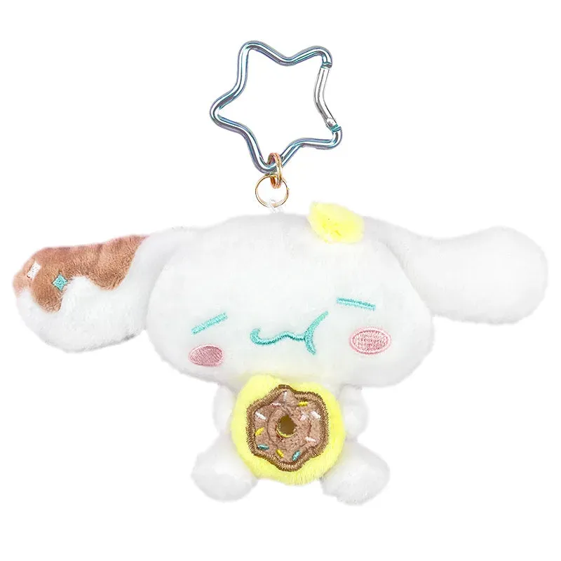 Hello Kitty Cinnamoroll Plush Mascot nøkkelring med stjernekarabin