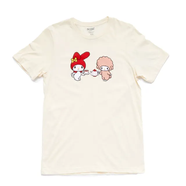 Hello Kitty My Melody & My Sweet Piano Adult Tea Time Cheers Tee T-skjorte ivory