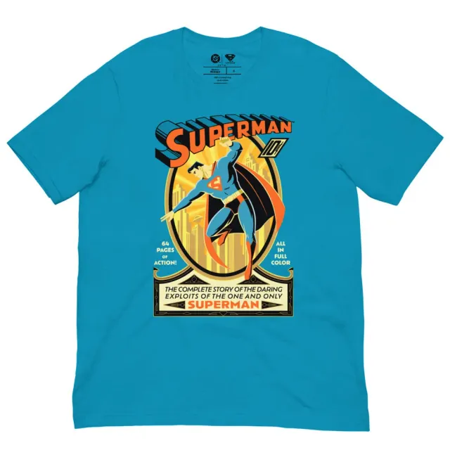 Batman SUPERMAN Golden Age First Edition T-skjorte aqua
