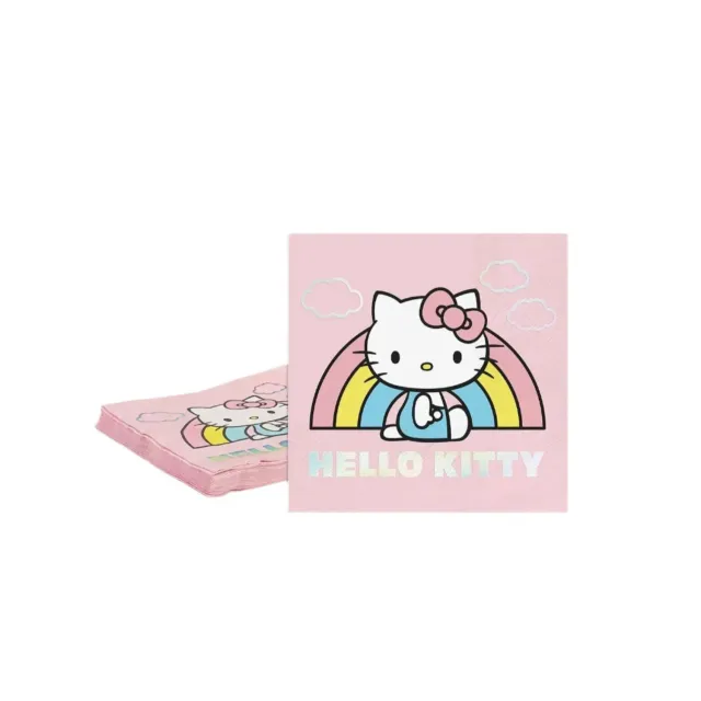 Hello Kitty Rainbow Skies drikkeservietter 16-pakning folie