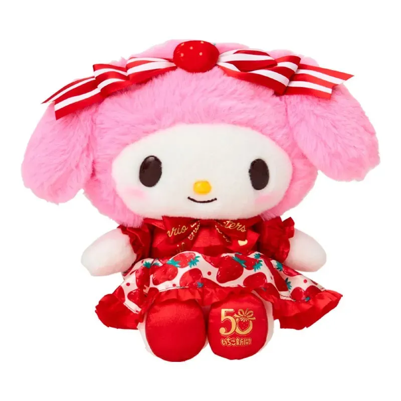 Hello Kitty Strawberry News 50th Anniversary My Melody plysjbamse 8 tommer