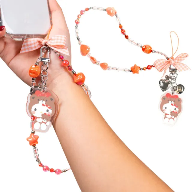 Hello Kitty Cosplay Friends Beaded Charm-mobilstropp håndledd