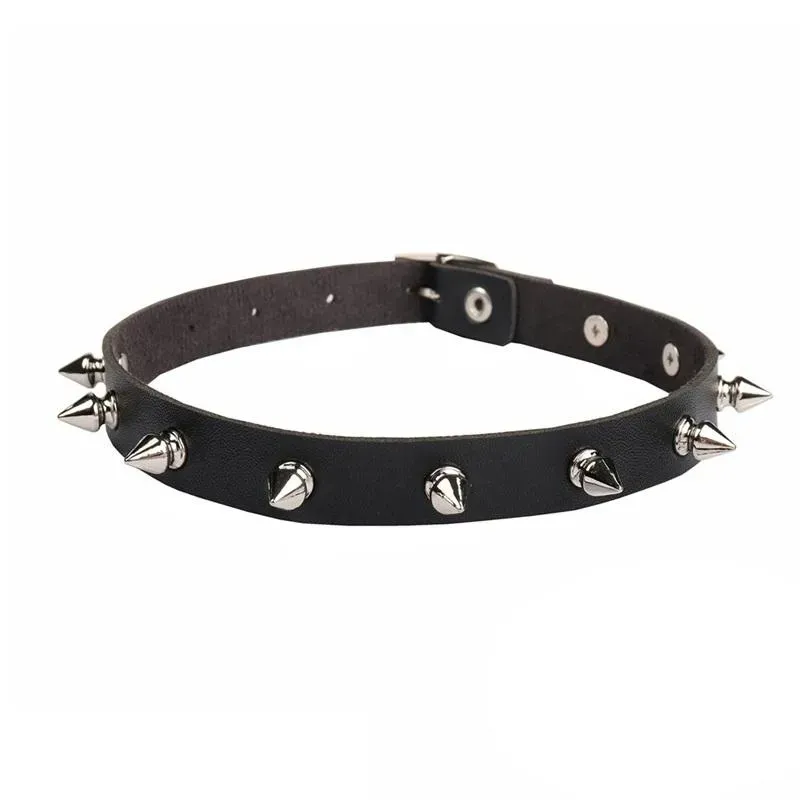 Neo Tokyo Harajuku Fashion Rivet PU Leather Choker choker med nagler
