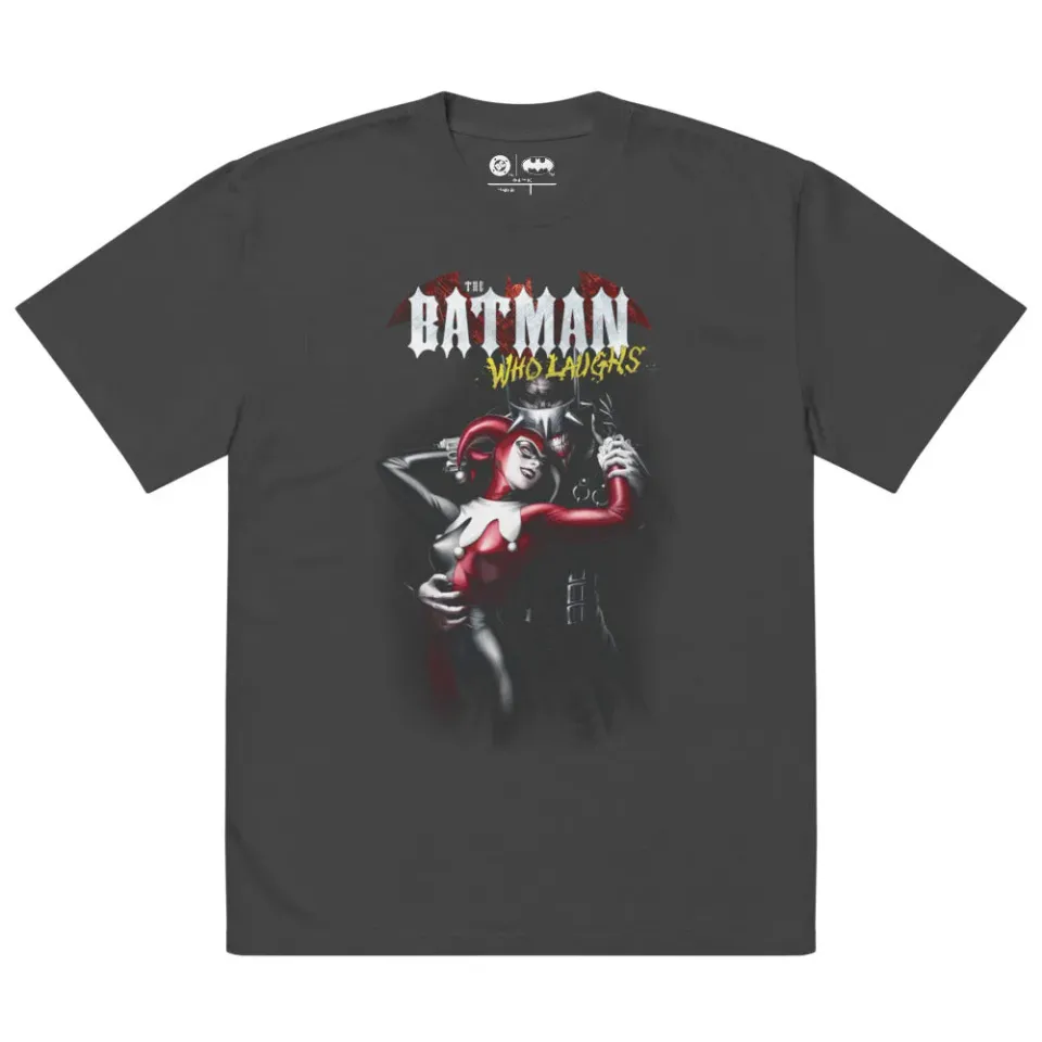 Batman The Batman Who Laughs & Harley Quinn T-skjorte faded black oversized