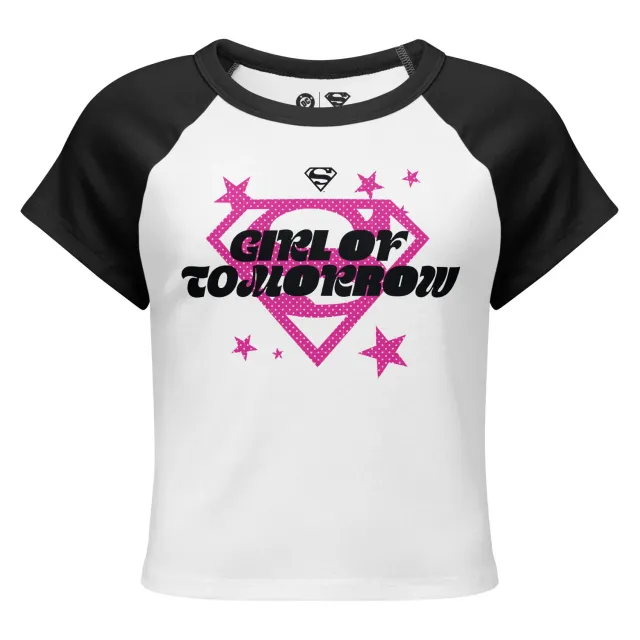 Batman Supergirl Girl of Tomorrow raglan baby-T-skjorte mikroribbet