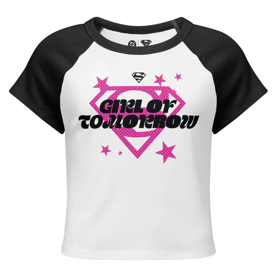 Batman Supergirl Girl of Tomorrow raglan baby-T-skjorte mikroribbet
