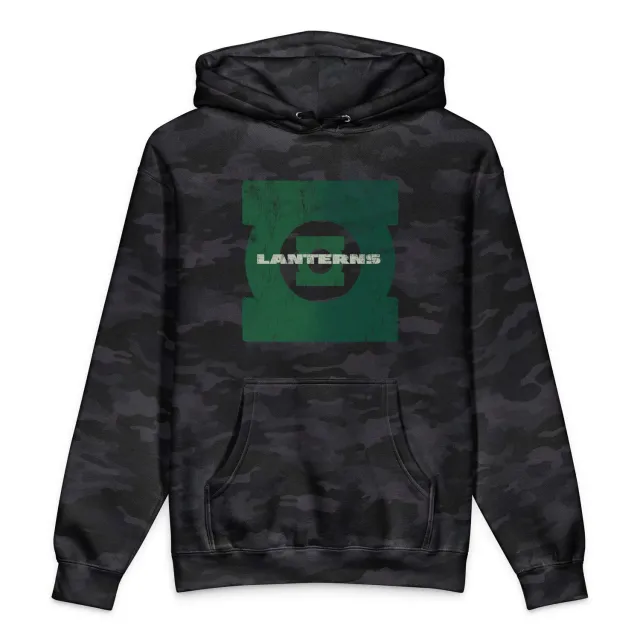Batman LANTERNS Hoodie Black Camo Logo hettegenser