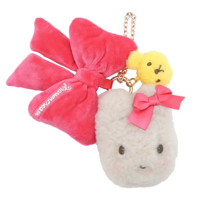 Hello Kitty Teddy Friend Series Marroncream Plush Mini Face Pouch minipung med karabinkrok