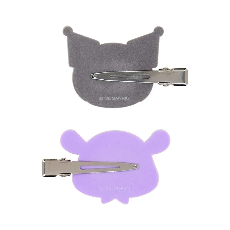 Sanrio Besties Kuromi hårklyper – sett med 2, flokket