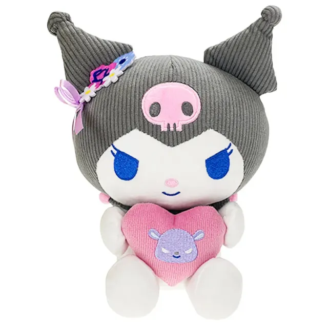 Hello Kitty Charming Florals Kuromi kosedyr 8 tommer med broderte blomster