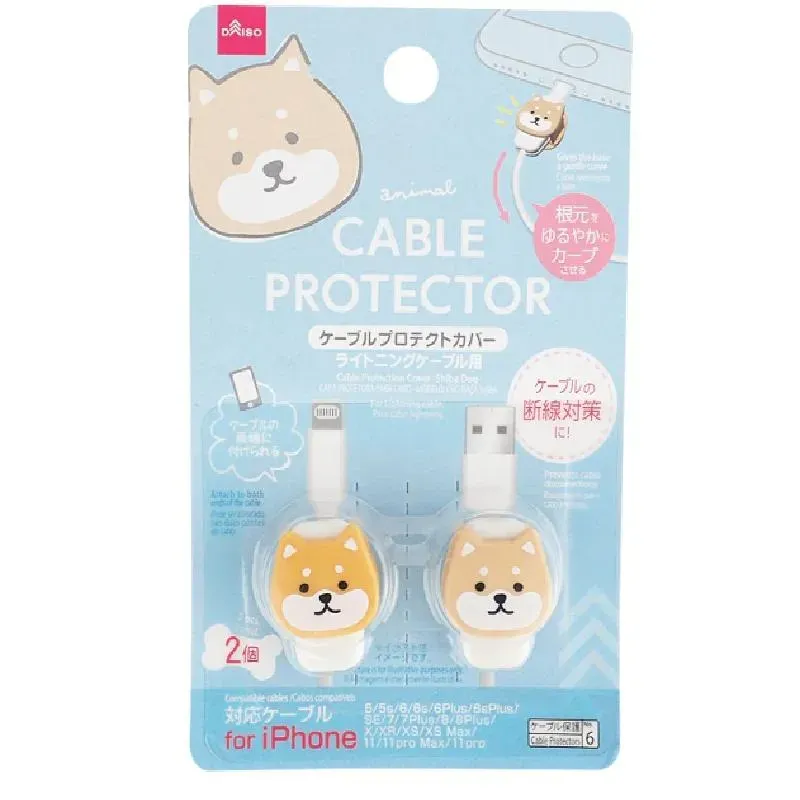 iPhone Cable Protector Dog Shiba Inu kabelbeskytter 2 stk