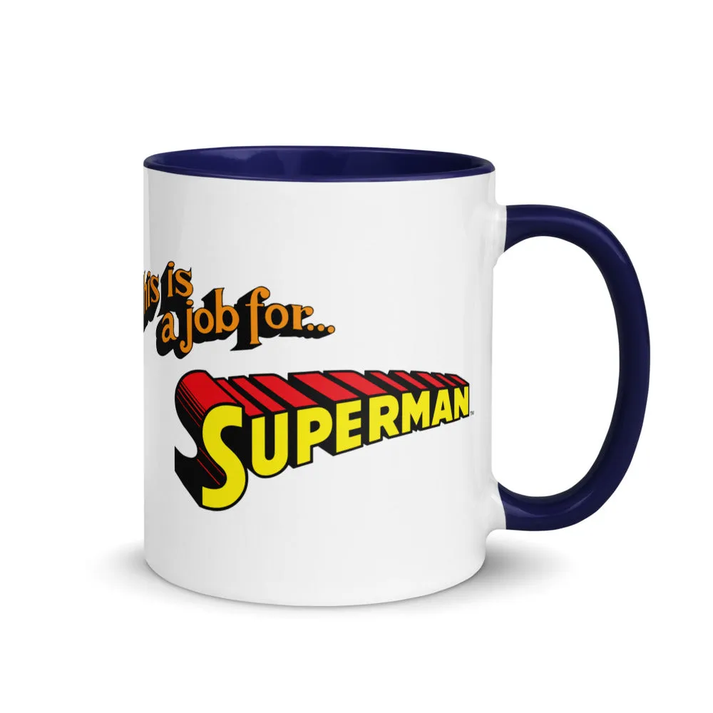 Batman SUPERMAN This is a Job for… krus 11 oz blå rød gul