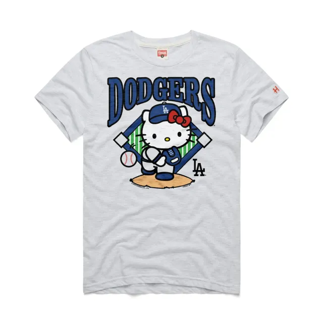 Hello Kitty x Los Angeles Dodgers First Pitch T-skjorte Ash XS–3XL