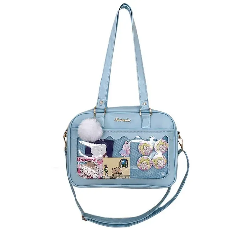 Neo Tokyo Harajuku Fashion Shoulder Itabag skulderveske pastellblå