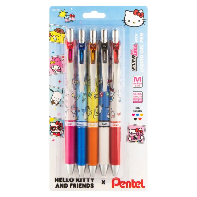 Hello Kitty and Friends x Pentel EnerGel RTX gelpenner Mix 2 5-pak 0,7 mm
