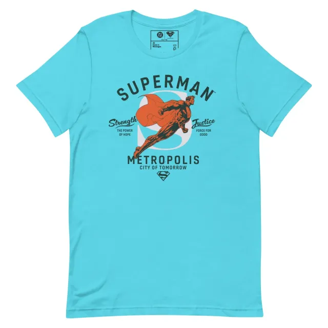 Batman SUPERMAN Metropolis City of Tomorrow T-skjorte Vintage White