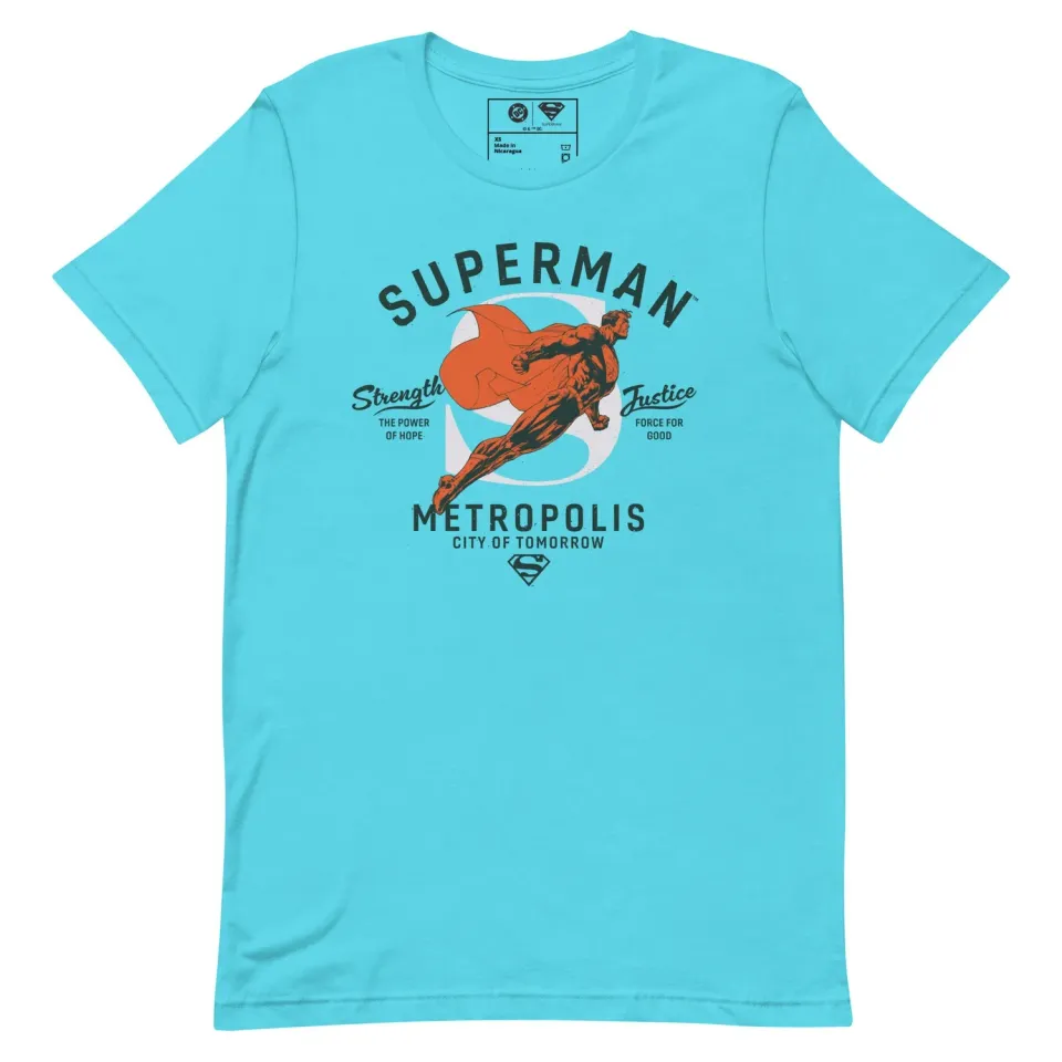 Batman SUPERMAN Metropolis City of Tomorrow T-skjorte Vintage White