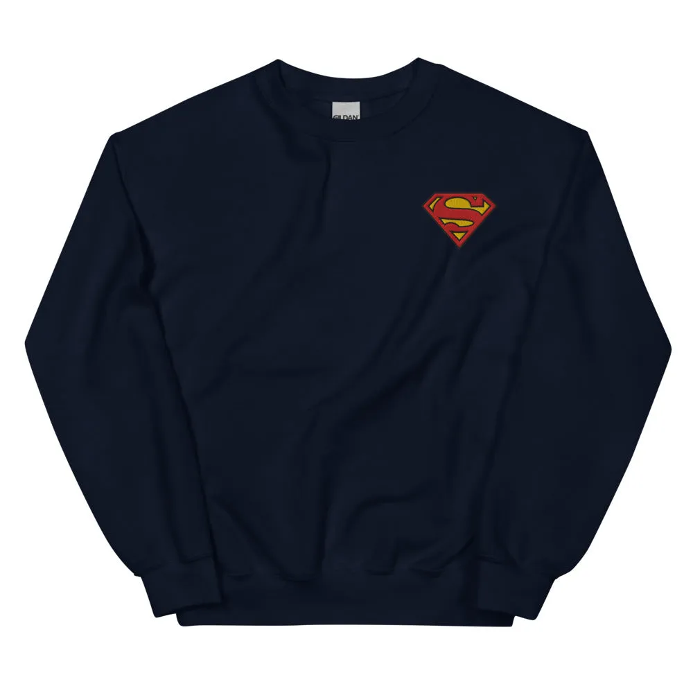 Batman Superman Logo S-Shield sweatshirt navy SM–5XL brodert