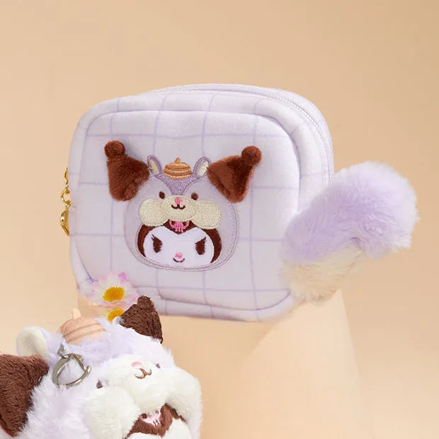 Hello Kitty Fluffy Squirrel Series Kuromi mini glidelåspung