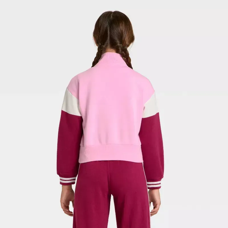 Hello Kitty Girls Quarter-Zip Fleece Varsity Sweatshirt collegegenser multicolor XS–XXL+