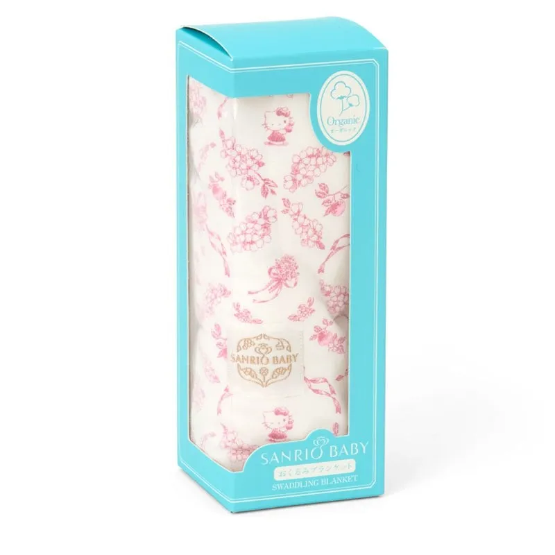 Hello Kitty Sanrio Baby svøpeteppe 35 x 35 tommer økologisk bomull