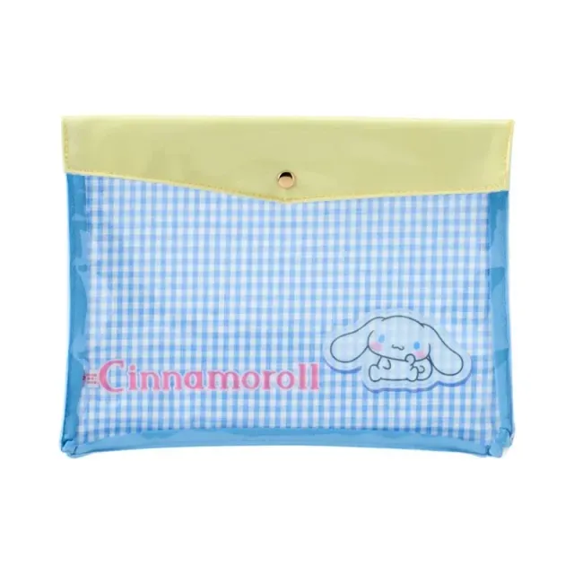 Hello Kitty Cinnamoroll Gingham Flat Pouch flat mappe med vindu