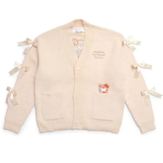 Hello Kitty Cozy Kuma JapanLA cardigan krem S–XXL broderi