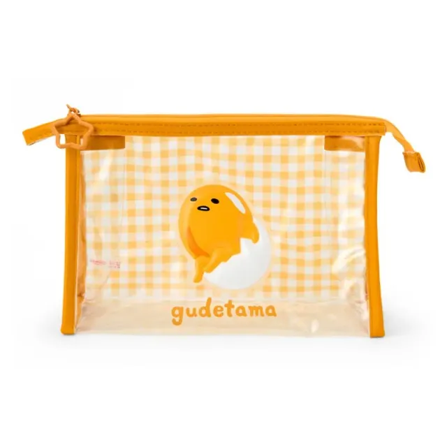 Hello Kitty Gudetama Clear Gingham toalettmappe – gjennomsiktig