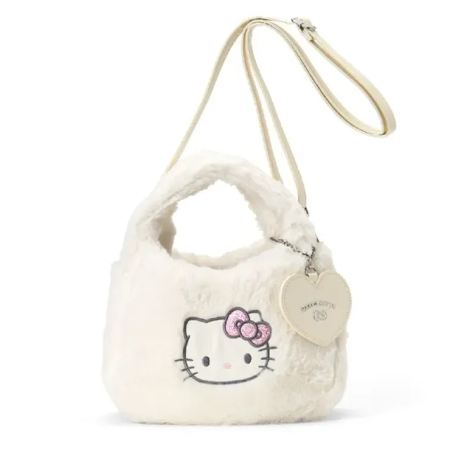Hello Kitty Plush Boa Crossbody Bag veske miniveske myk boa