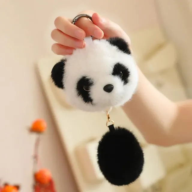 Neo Tokyo Kawaii Panda plysjnøkkelring 17 cm med fluffy hale