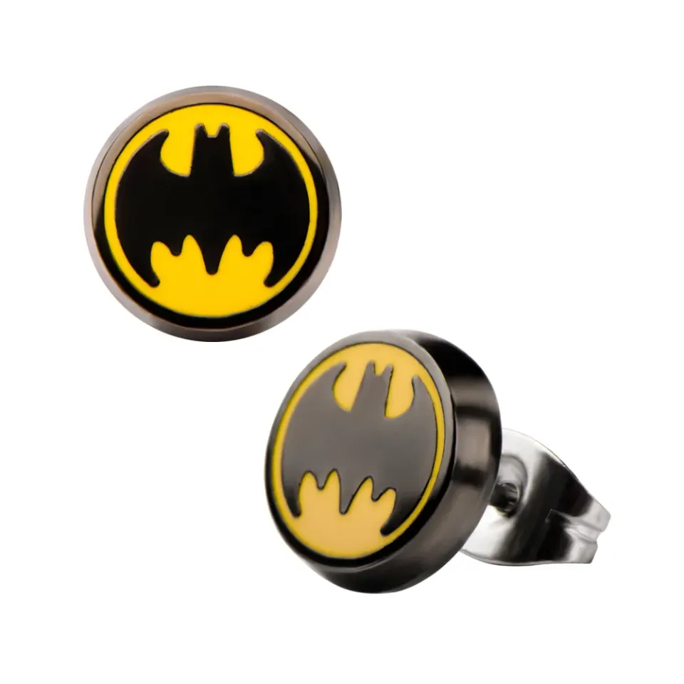 Batman Logo ørestikkere med emalje, 10 mm