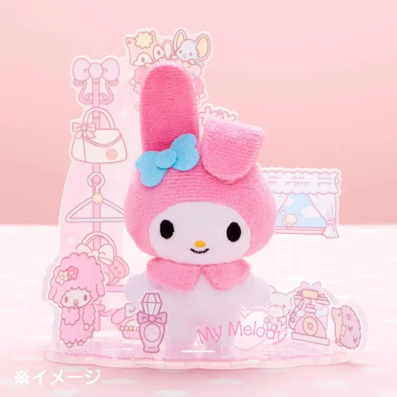 Hello Kitty Nuikatsu Plushie Life My Melody plysjsett med stativ