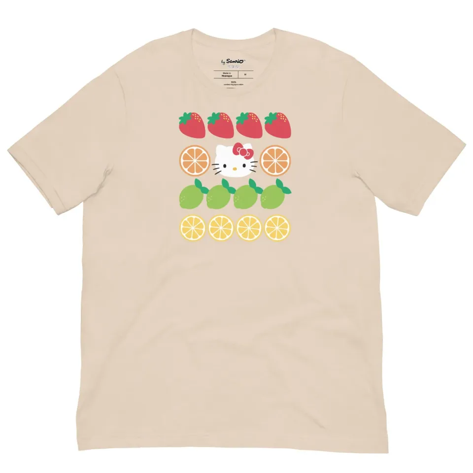 Hello Kitty Fruit Slices T-skjorte rosa bomull