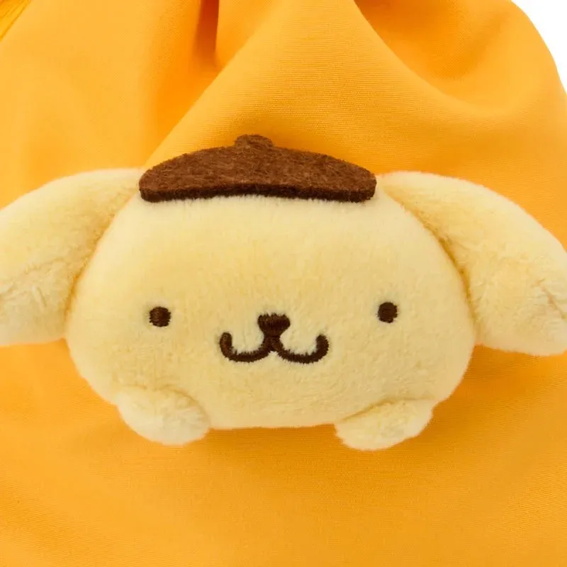 Hello Kitty Pompompurin Face Plush Drawstring reisepung plysj