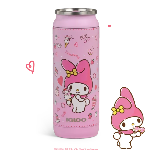 Hello Kitty My Melody x Igloo 50th Anniversary 16oz stålkanne rosa