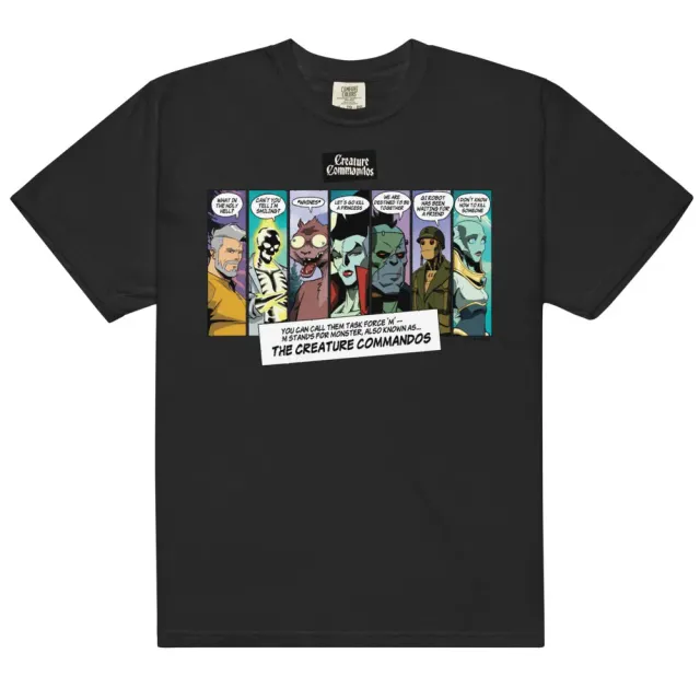 Creature Commandos Panels Comfort Colors T-skjorte svart