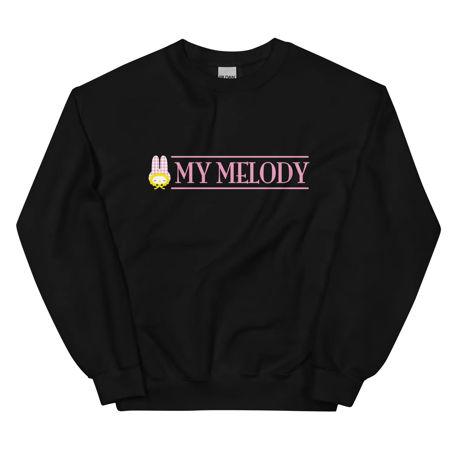 Hello Kitty My Melody Gingham Logo Classic Crewneck collegegenser svart