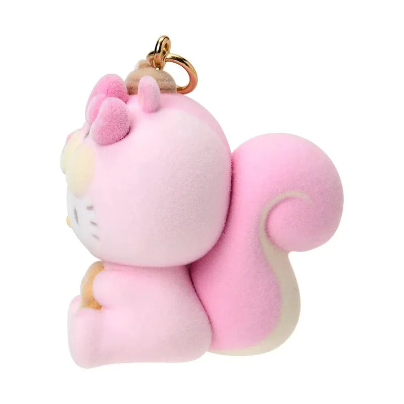 Hello Kitty Fluffy Squirrel veskeanheng plysj med fluffy hale