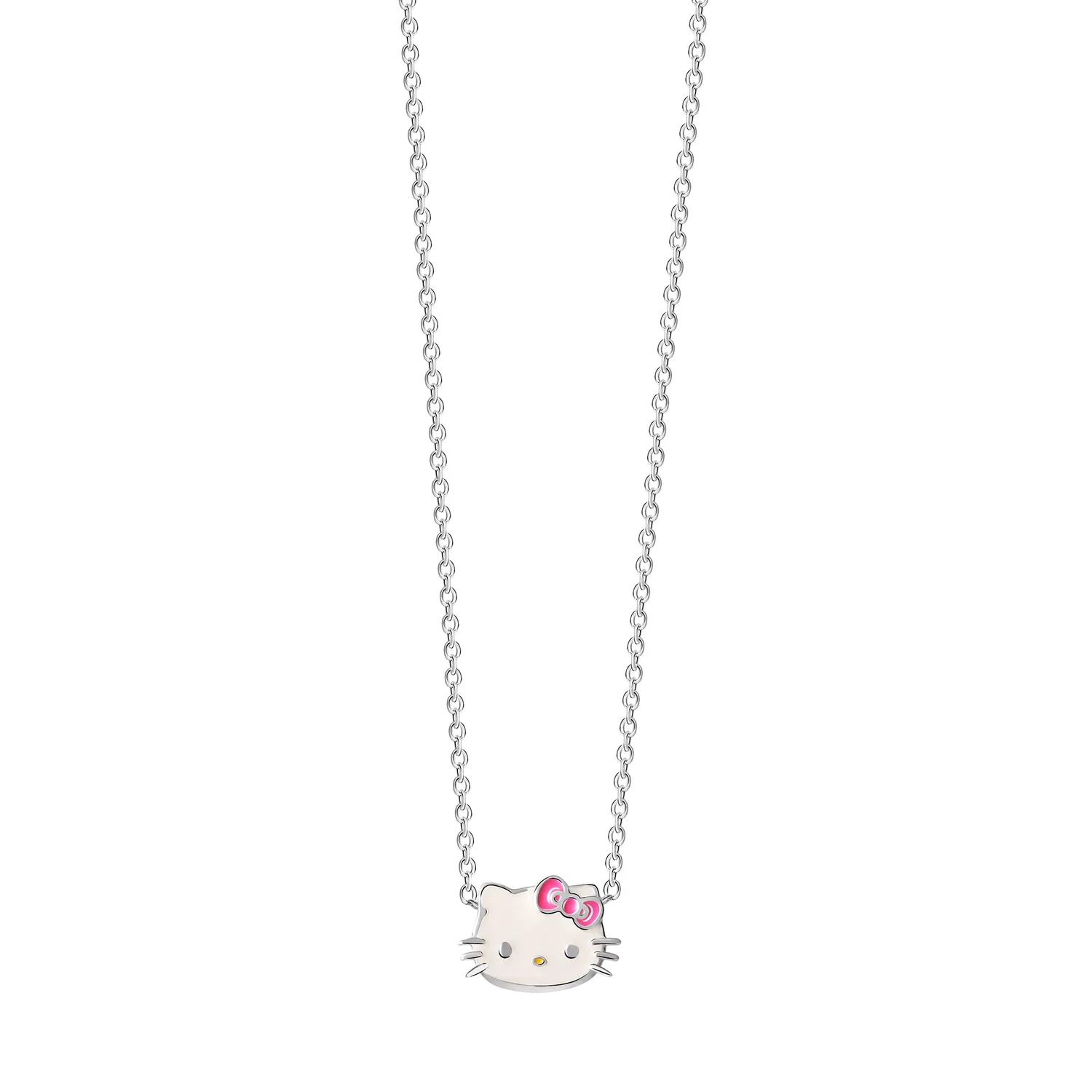 Hello Kitty Sterling Silver Enamel Necklace sølvkjede 16 tommer