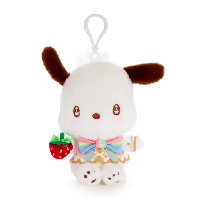 Hello Kitty Pochacco Plush Mascot Clip Strawberry Rainbow Series 5 tommer