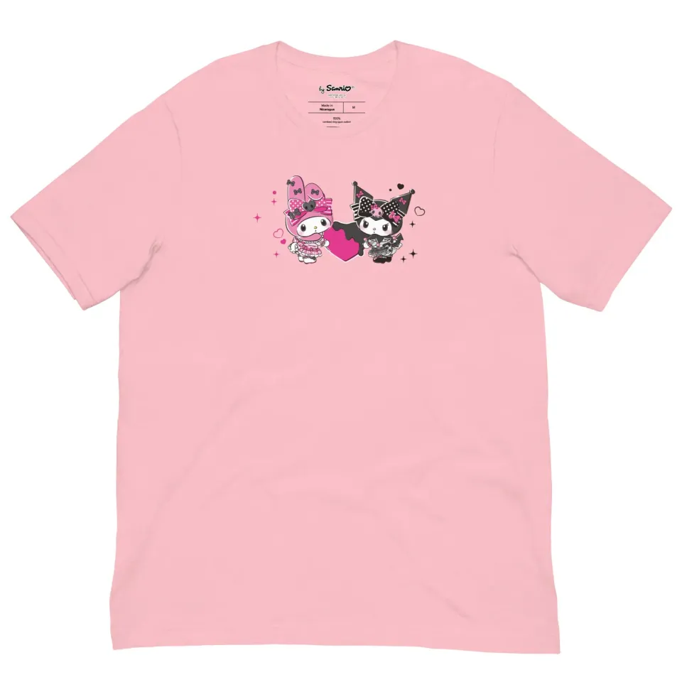Hello Kitty My Melody 50th Kuromi 20th Anniversary T-skjorte svart