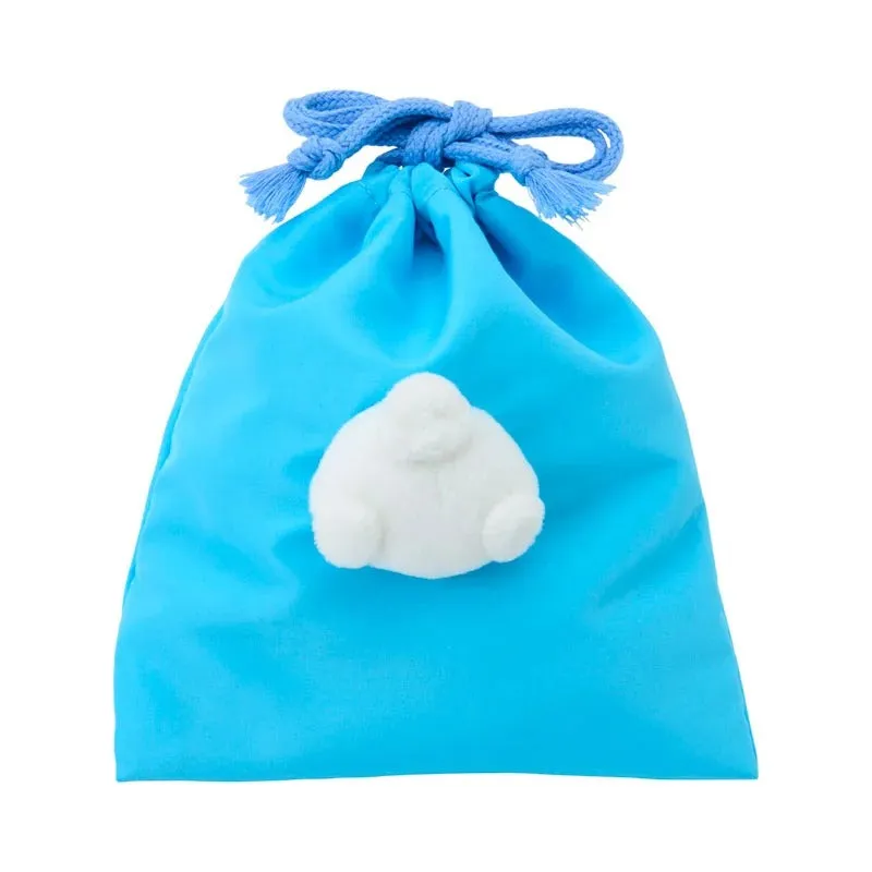 Hello Kitty Cinnamoroll Face Plush Drawstring Travel Pouch snørepung