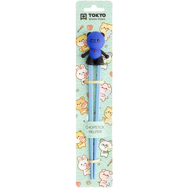 Neo Tokyo Training Chopsticks Blue Panda Bear treningsspisepinner 22 cm