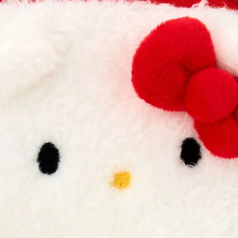 Hello Kitty Fuzzy Mini Zipper Pouch liten pung med karabin
