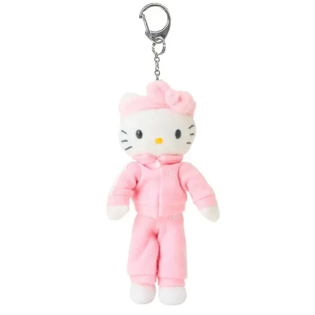 Hello Kitty Sporty Plush Mascot Keychain nøkkelring Sanrio Closet Collection 6 tommer