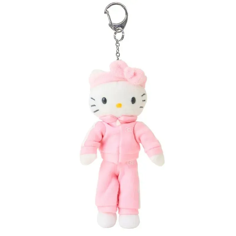 Hello Kitty Sporty Plush Mascot Keychain nøkkelring Sanrio Closet Collection 6 tommer