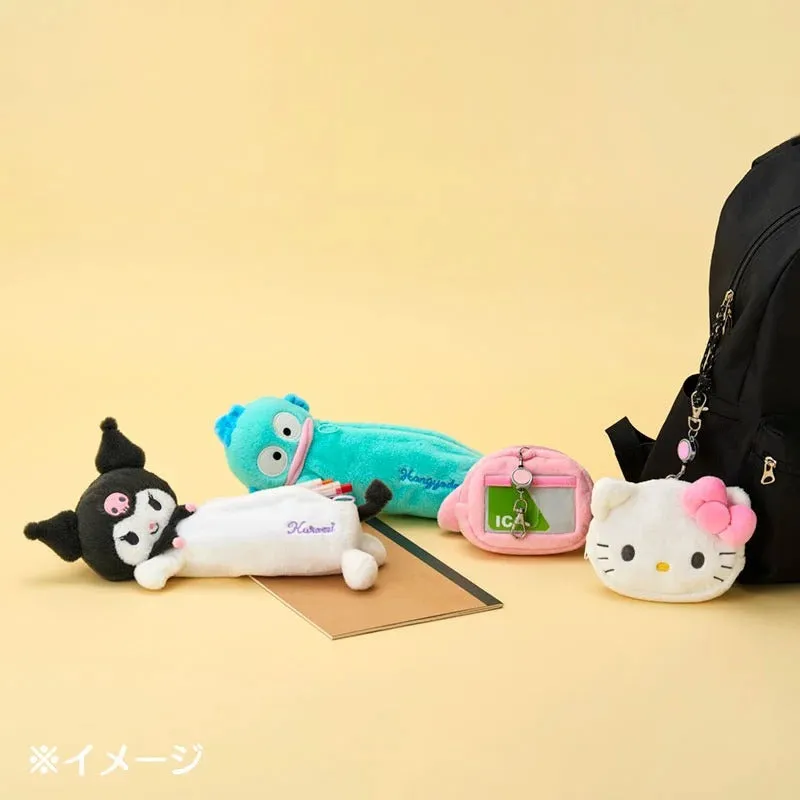 Hello Kitty kortholder i plysj med uttrekkbar snor