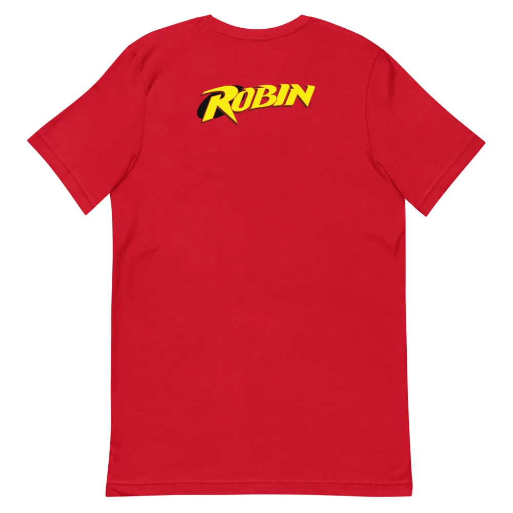 Batman ROBIN (Tim Drake) ‘90s “R” Logo T-skjorte Cardinal eller rød bomull