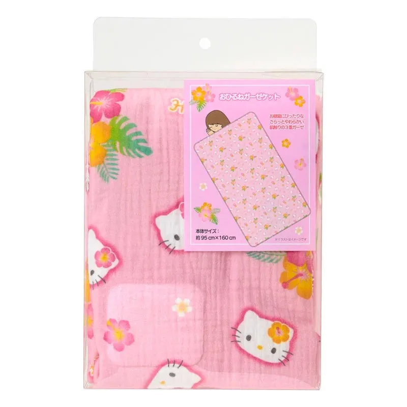 Hello Kitty Hibiscus Kitty gauzepledd 37 x 62 tommer bomull